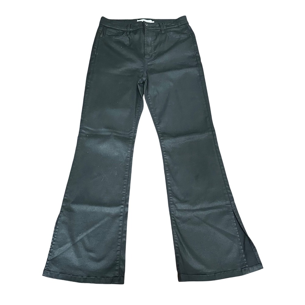 Hidden Jeans Black Coated High Rise Flare Denim Pants Jeans Size 29
